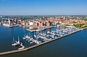  View of Stralsund harbor, summer, Mecklenburg-Western Pomerania, Germany 