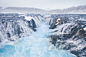 Wasserfall Bruarfoss, Winter, Sudurland, Island