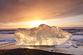  Chunks of ice on Breidamerkursandur beach, Sudursveit, Iceland 