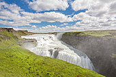  Gullfoss is a famous waterfall on the river Hvita, summer, Haukadalur, Iceland 