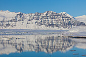  Icebergs in the glacier lake Joekusarlon, winter, Iceland 