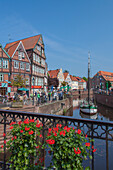  Fish market, Hanseatic city of Stade, Altes Land, Lower Saxony, Germany 
