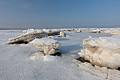 Eisschollen im Wattenmeer, Winter, Schleswig-Holstein, Deutschland