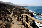 Cliff top footpath at Ajuy, Fuerteventura, Canary Islands, Spain