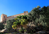 Walls of the Alcazaba fortress in city of Almeria, Spain