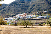 Landscape and small village of Lucainea de las Torres, in Sierra Alhamilla mountains, near Nijar, Almeria, Spain