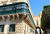 Balcony running along side of Grand Master's Palace building in Valletta, Malta