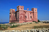 St Agatha's Red Tower fortress, Melliaha, Marfa Peninsula, Republic of Malta built 1649