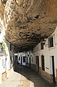 Buildings built with cave rock roof at Setenil de las Bodegas, Cadiz province, Spain