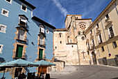 Historic buildings at the back of the cathedral church building, Cuenca, Castille La Mancha, Spain, Gothic architecture
