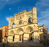 Frontage of cathedral church building,  Cuenca, Castille La Mancha, Spain, Gothic architecture