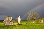 Regenbogen Menhir in Avebury, Wiltshire, England, Großbritannien