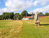 Stehende Steine, neolithischer Steinkreis Henge prähistorisches Denkmal, Avebury, Wiltshire, England, Großbritannien