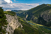  View into the Cetina Gorge with the river Cetina near Omis, Croatia, Europe  