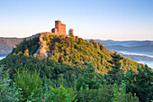  Trifels Castle in the first morning light, Annweiler am Trifels, Rhineland-Palatinate, Germany 