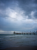  Pier with diving bell in Zingst, Zingst, Darß, Fischland, Baltic Sea, Mecklenburg-Western Pomerania, Germany, Europe 