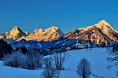 Vorderstoder mit Blick auf Spitzmauer, Großer Priel und Kleiner Priel, Vorderstoder, Totes Gebirge, Oberösterreich, Österreich