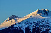 Morgenlicht an Kuhmesser und Kellerjoch, vom Wiedersberger Horn, Kitzbüheler Alpen, Tirol, Österreich