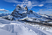  View of Monte Pelmo, from Monte Penna, Ampezzo Dolomites, Dolomites, UNESCO World Heritage Dolomites, Veneto, Italy 