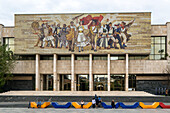 ‘The Albanians’ Mosaic, Albanian Socialist Realism artwork 1980, National Historical Museum, Skanderbeg Square, Tirana, Albania