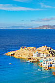 Firopotamos village, high angle view, Firopotamos, Milos Island, Cyclades Islands, Greece