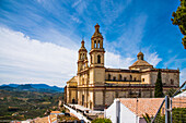  Olvera, white village, on hilltop, with medieval cathedral, Cadiz province, Spain 