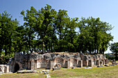 Ruine von Amphitheater Urbs Salvia, Marken, Italien