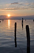  Sunset in the fishing port of Sottomarina opposite Ghioggia, Lagoon of Venice, Veneto, Northern Italy 