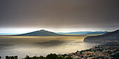  View from Sorrento over the Gulf of Naples to Vesuvius, Sorrento, Gulf of Naples, Metropolitan City of Naples, Campania, Southern Italy, Italy, Europe, Vesuvius, Mediterranean Sea 