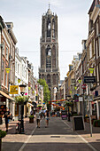 Berühmter Kirchturm vom Dom aus dem 14. Jahrhundert in der Stadt Utrecht, Niederlande