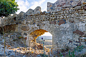 Ausblick von der Burg von Antimachia (Kastro) auf den Canyon von Antimachia auf der Insel Kos in Griechenland