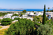  Mountain village of Asomatos on the island of Kos in Greece with view of the island of Pserimos 