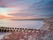  Sunset on the beach of Ahrenshoop, Ahrenshoop, Baltic Sea, Fischland, Darß, Zingst, Vorpommern-Rügen district, Mecklenburg-Vorpommern, Western Pomerania region, Germany, Europe 