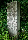  Memorial stone to Dorothea Viehmann at the former churchyard of the Matthäuskirche, Kassel-Niederzwehren, Hesse, Germany 