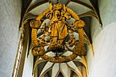  Floating Madonna in the Rosary, by Tilman Riemenschneider, pilgrimage church Maria im Weingarten, Volkach, Mainfranken, Lower Franconia, Franconia, Bavaria, Germany 