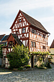  Medieval wine-growing village with half-timbered houses, Sommerhausen, Mainfranken, Lower Franconia, Franconia, Bavaria, Germany 