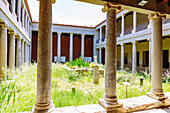  Casa Romana in Kos Town on the island of Kos in Greece: large courtyard with double-storey colonnades 