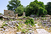 Mauerreste eines Gebäudes in der Ruinenstadt Paleo Pyli (Palio Pili, Palea Pyli, Alt-Pyli, Old Pyli) auf der Insel Kos in Griechenland