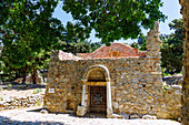 Kirche Panagia ton Kastrianon in der Ruinenstadt Paleo Pyli (Palio Pili, Palea Pyli, Alt-Pyli, Old Pyli) auf der Insel Kos in Griechenland