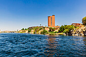 Blick auf das Old Cataract Hotel, Assuan, Ägypten