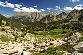 Gebirgslandschaft im Nationalpark Aigüestortes i Estany de Sant Maurici, Katalonien, Spanien, Europa