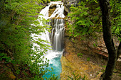  The Cascada de la Cueva waterfall in the Ordesa y Monte Perdido National Park, Spain, Europe  