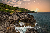  Le Phare du Vieux-Fort, coast at sunset, Vieux-Fort, Guadelupe French Antilles, France, Europe 