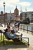  On the river bank of Olowianka, Gdansk, Baltic coast, Poland 