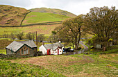  Gebäude im Weiler Martindale, Ullswater, Nationalpark Lake District, Cumbria, England, Großbritannien 