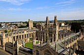  All Souls College Gebäude von oben, University of Oxford, England, Großbritannien 