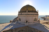 Dome and roof of cathedral church building, Cadiz, Spain