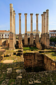  Säulen der römischen Tempelreste, Templo Romano, Cordoba, Spanien 