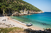 Cove and beach of Brisana, Peninsula of Karaburun, within the Karaburun-Sazan Marine Parc, Vlore bay, Albania, Southeastern Europe