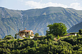 View of the Ceraunian Mountains at the exit of Vlora towards the Llogara pass, south-west of Albania, Albania, Southeastern Europe